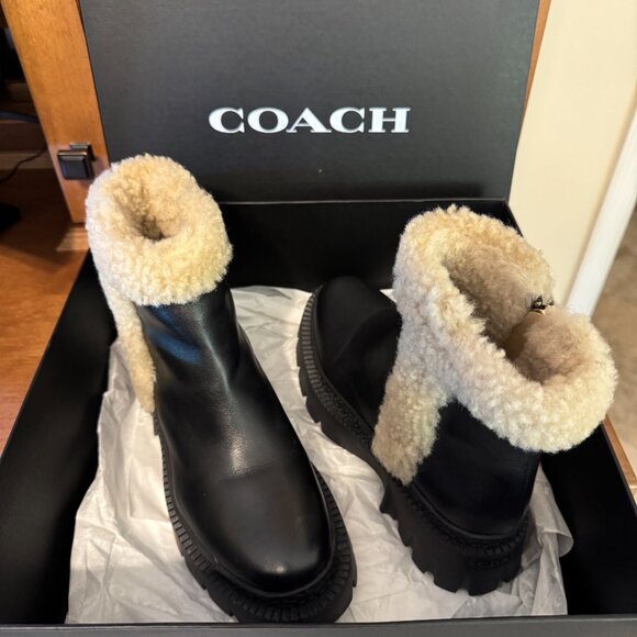 Never worn - Coach Jane Leather Black Natural - CD220, US Size 6 - Picture 5 of 5